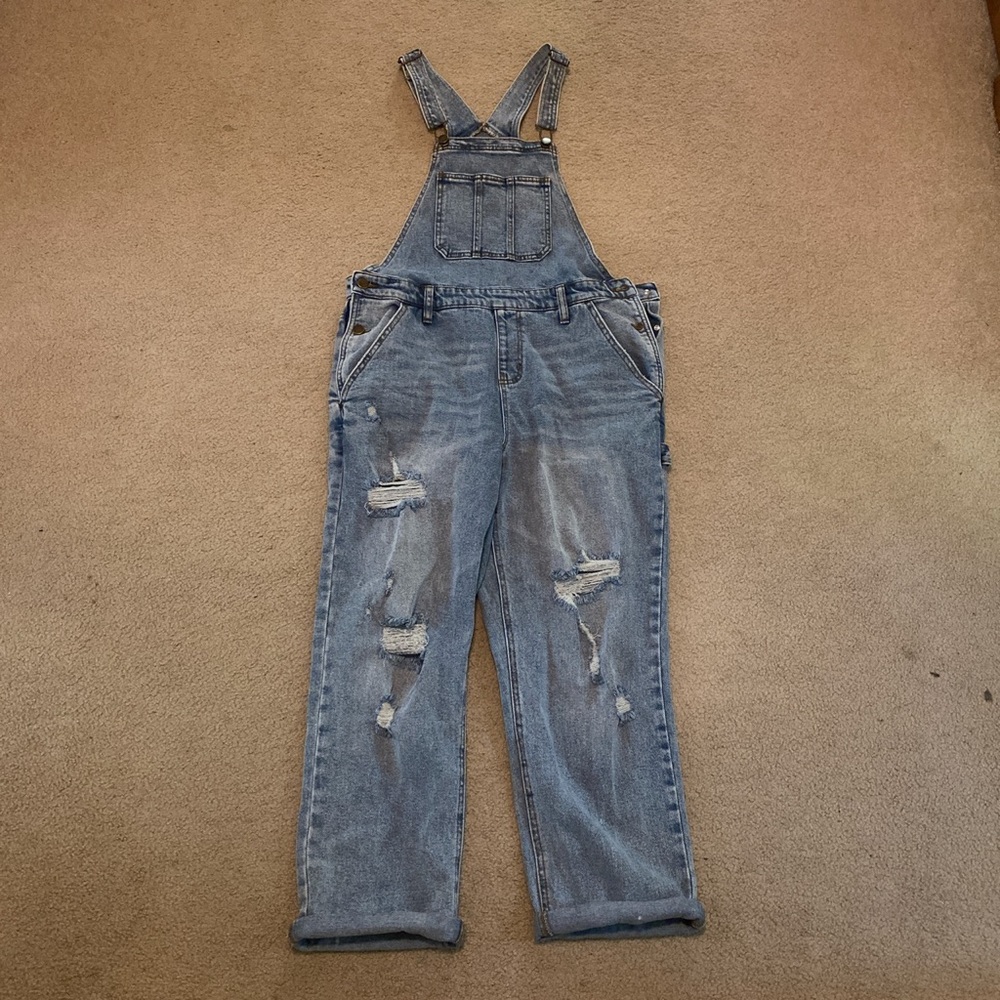 Distressed Baggy Overalls